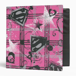 Supergirl Pink Splatter Square Binder