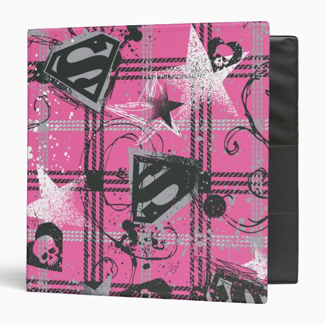 Supergirl Pink Splatter Square Binder (Front/Inside)