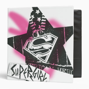 Supergirl Pink Spray Paint Star Binder