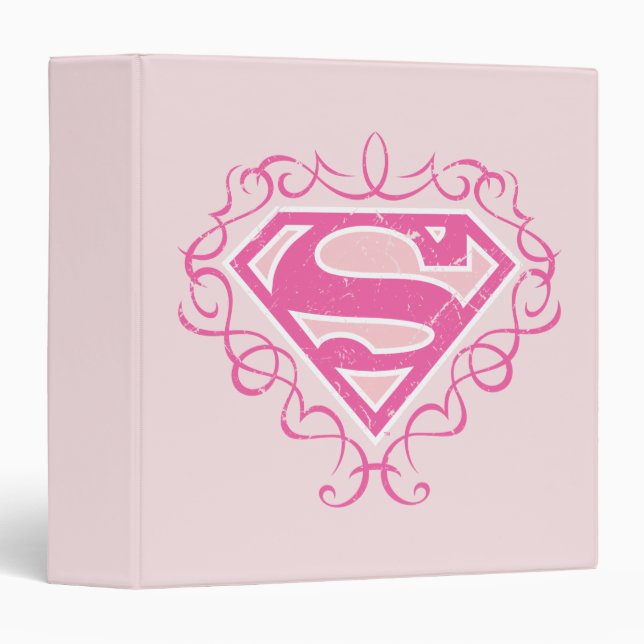 Supergirl Pink Stripes Binder (Front/Spine)