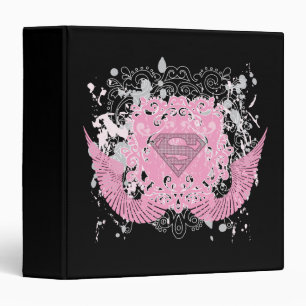 Supergirl Pink Winged Design Binder