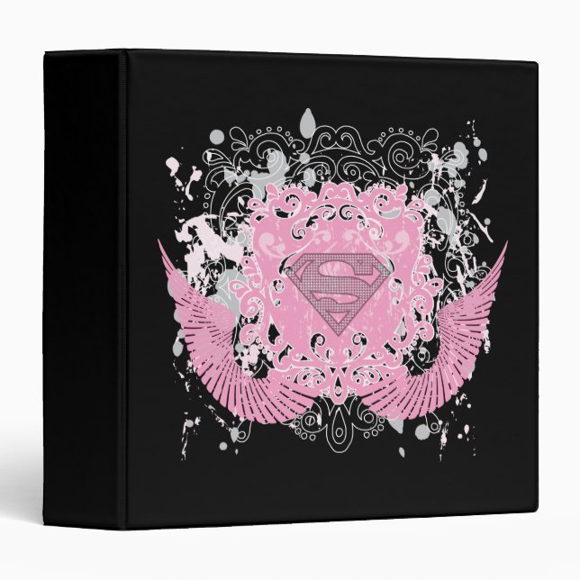 Supergirl Pink Winged Design Binder (Front/Spine)