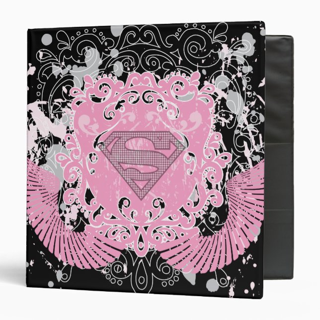 Supergirl Pink Winged Design Binder (Front/Inside)