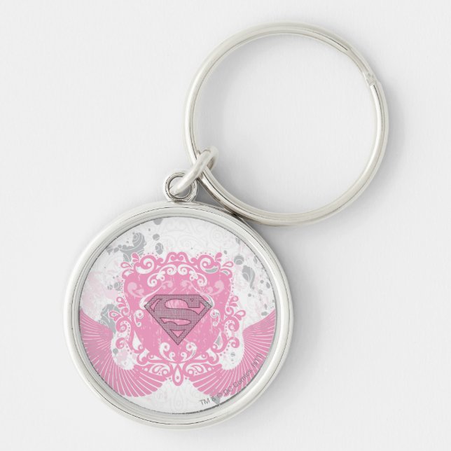 Supergirl Pink Winged Design Keychain (Front)