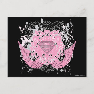 Supergirl Pink Winged Design Postcard