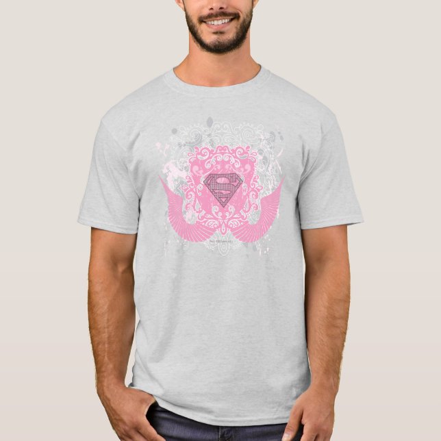 Supergirl Pink Winged Design T-Shirt (Front)