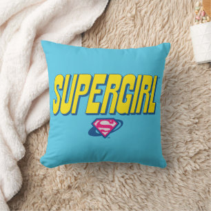 Supergirl Pop Logo Throw Pillow