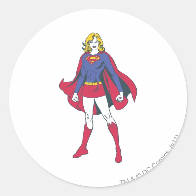 Supergirl Pose 2 Classic Round Sticker (Front)
