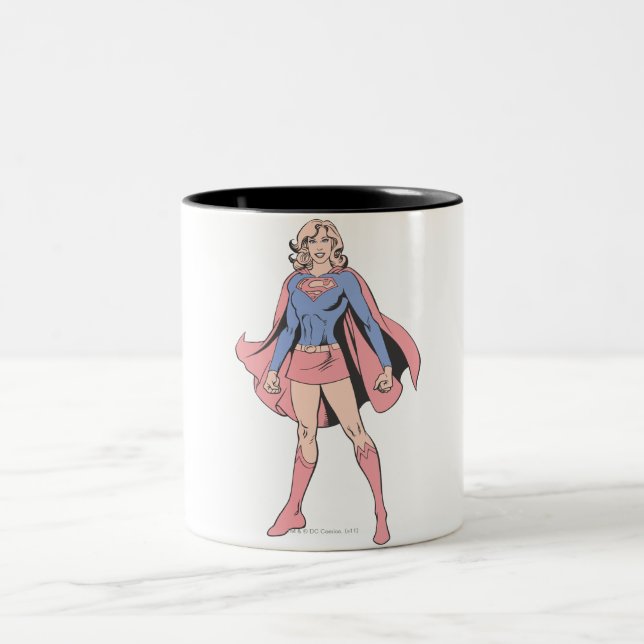Supergirl Pose 3 Two-Tone Coffee Mug (Center)