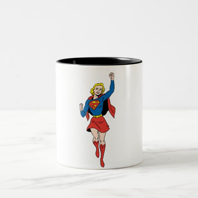Supergirl Pose 4 Two-Tone Coffee Mug (Center)