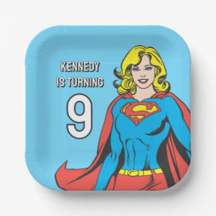 Supergirl Poses Paper Plate