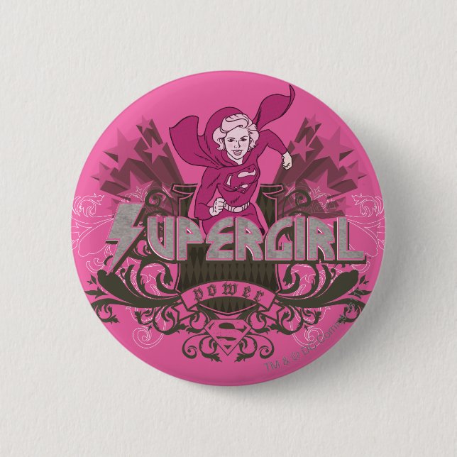 Supergirl Power 2 2 Inch Round Button (Front)