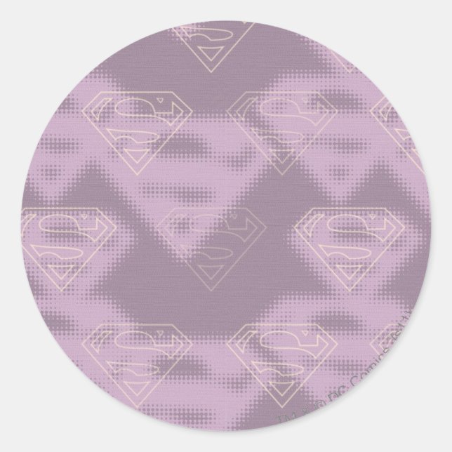 Supergirl Purple Halftone Logo Classic Round Sticker (Front)