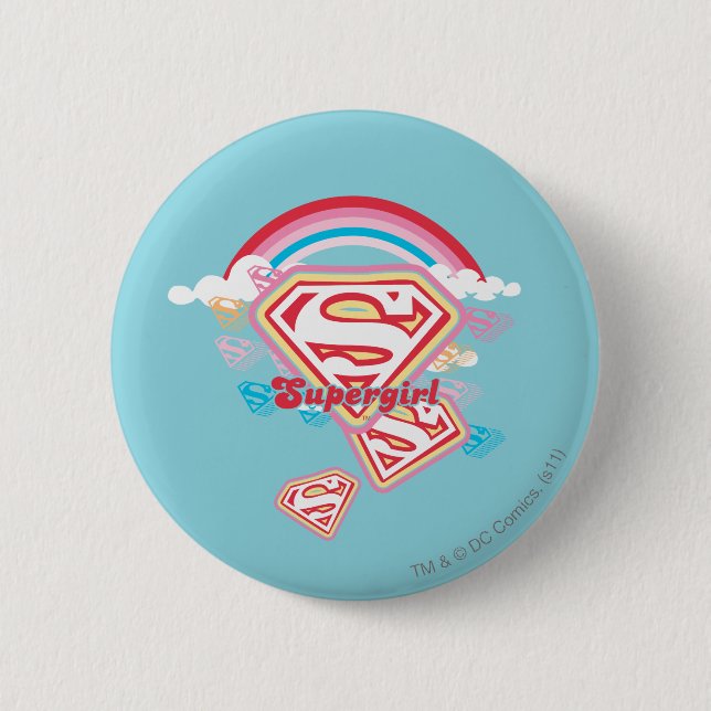 Supergirl Rainbow 2 Inch Round Button (Front)