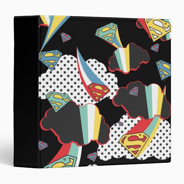 Supergirl Rainbow Cloud Pattern Binder (Front/Spine)
