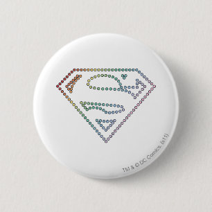 Supergirl Rainbow Outline Logo 2 Inch Round Button