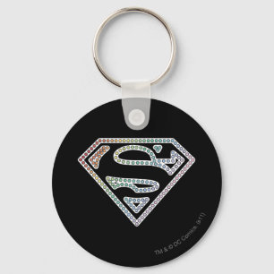 Supergirl Rainbow Outline Logo Keychain