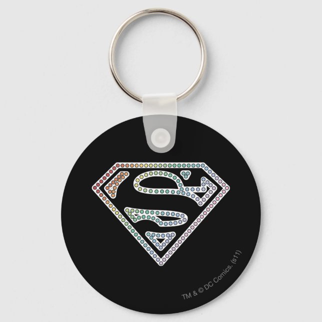 Supergirl Rainbow Outline Logo Keychain (Front)