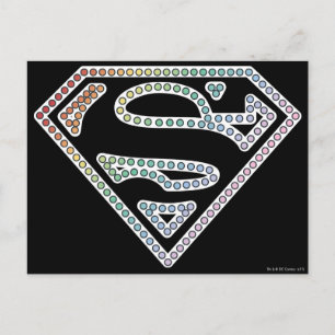 Supergirl Rainbow Outline Logo Postcard