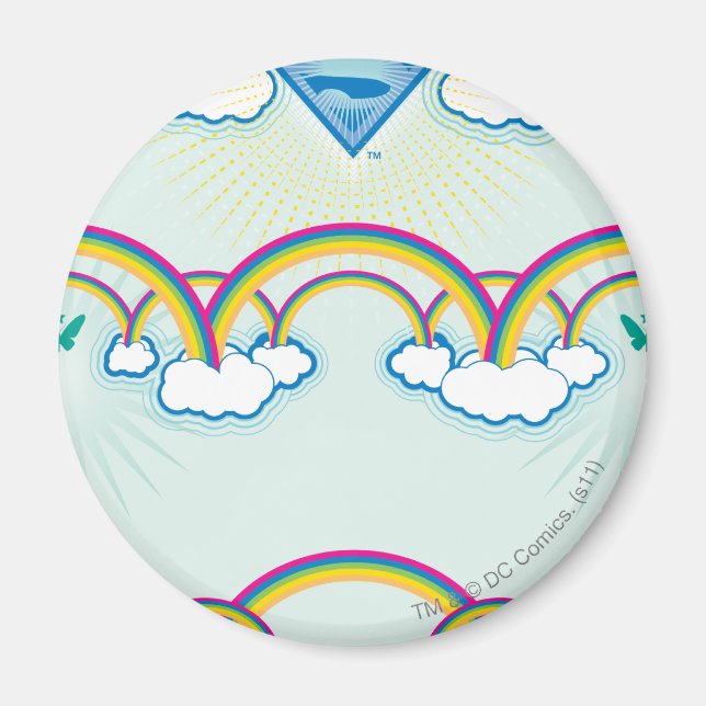 Supergirl Rainbow Pattern Magnet (Front)