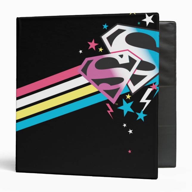 Supergirl Rainbow Stripes Binder (Front/Inside)