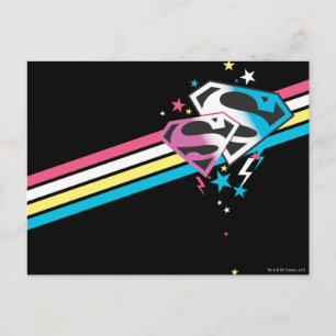 Supergirl Rainbow Stripes Postcard