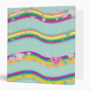 Supergirl Rainbow Waves Green Binder