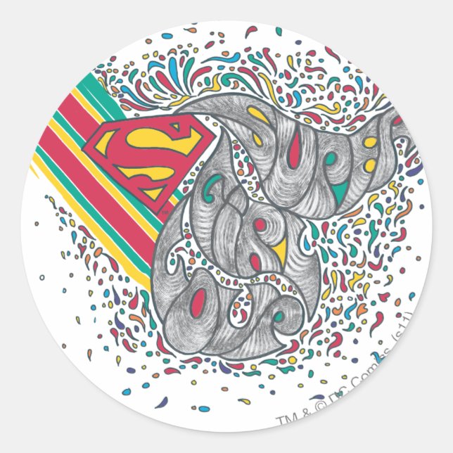 Supergirl Random World 2 Classic Round Sticker (Front)