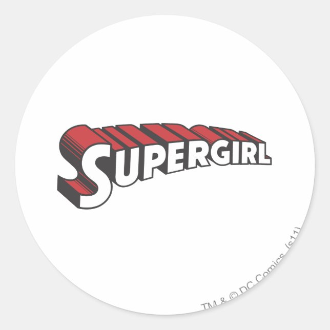 Supergirl Red and White Logo Classic Round Sticker (Front)
