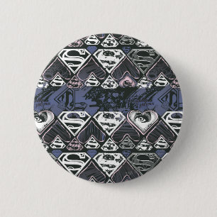 Supergirl Repeat S Pattern 2 Inch Round Button