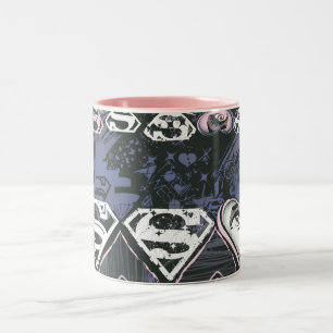 Supergirl Repeat S Pattern Two-Tone Coffee Mug