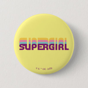 Supergirl Retro Colorshift Graphic 2 Inch Round Button