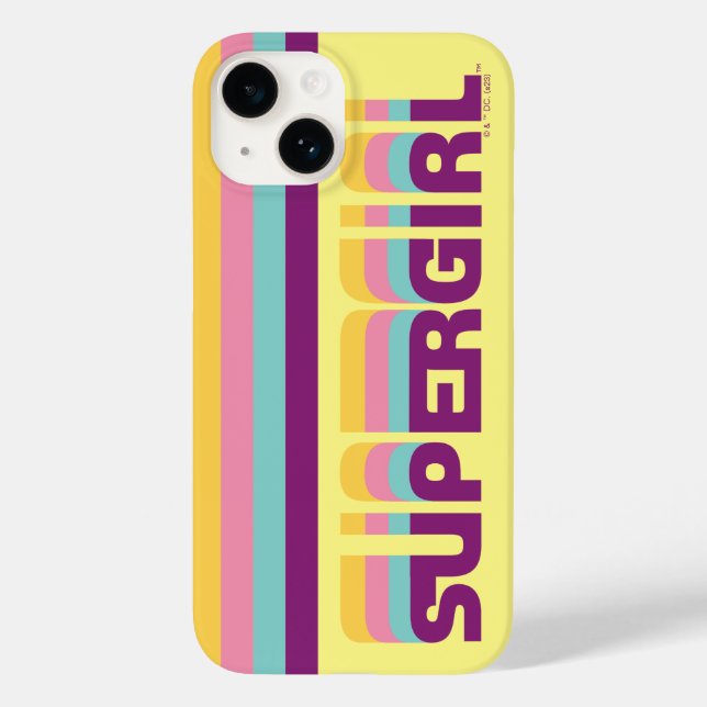 Supergirl Retro Colorshift Graphic Case-Mate iPhone Case (Back)