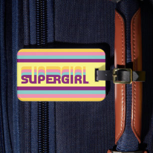 Supergirl Retro Colorshift Graphic Luggage Tag
