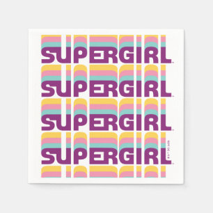 Supergirl Retro Colorshift Graphic Napkin