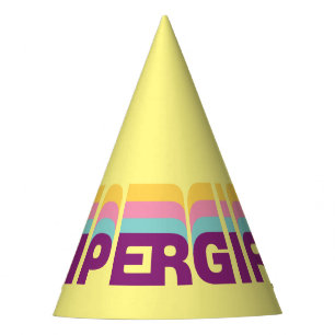 Supergirl Retro Colorshift Graphic Party Hat