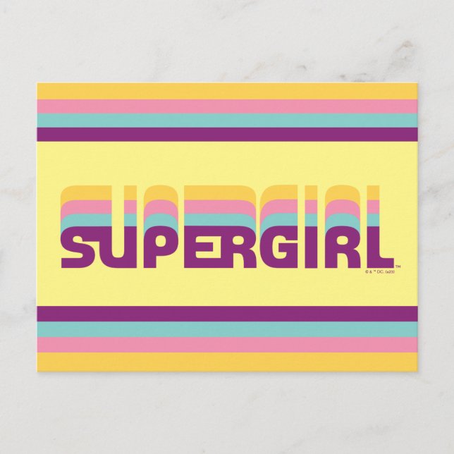 Supergirl Retro Colorshift Graphic Postcard (Front)