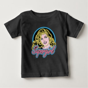 Supergirl Retro Neon Lights Graphic Baby T-Shirt