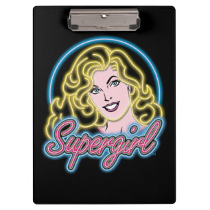 Supergirl Retro Neon Lights Graphic Clipboard