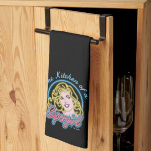 Supergirl Retro Neon Lights Graphic Kitchen Towel