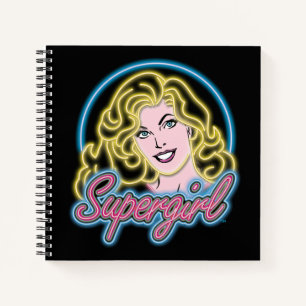 Supergirl Retro Neon Lights Graphic Notebook