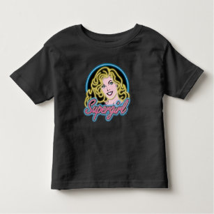 Supergirl Retro Neon Lights Graphic Toddler T-shirt