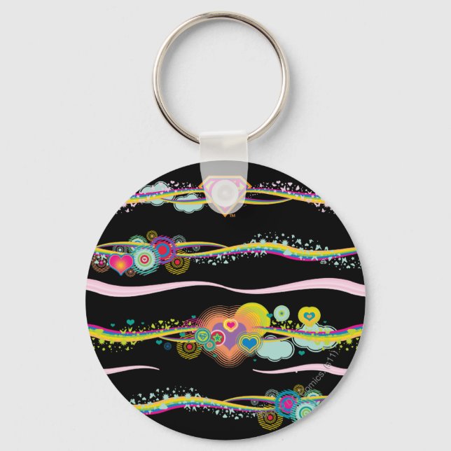 Supergirl Retro Rainbow Keychain (Front)