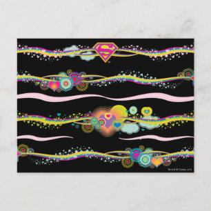 Supergirl Retro Rainbow Postcard