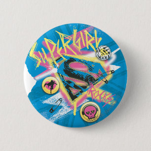 Supergirl Rocks 2 Inch Round Button