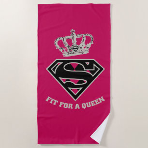 Supergirl S-Shield "Fit For A Queen" Beach Towel
