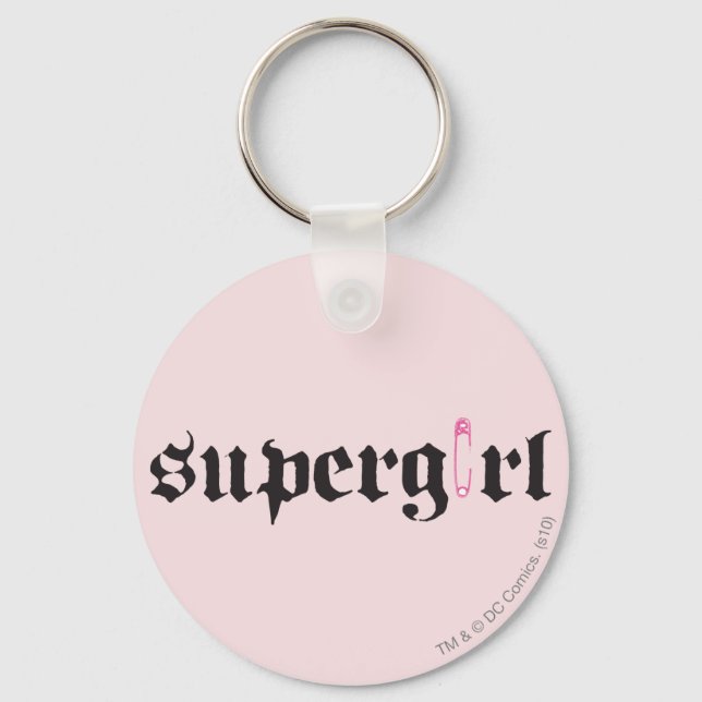 Supergirl Safety Pin Letter Keychain (Front)