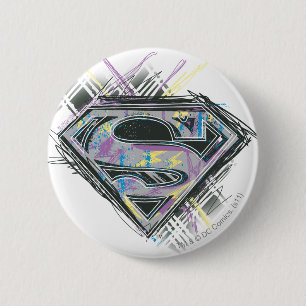 Supergirl Scribbles Logo 2 Inch Round Button