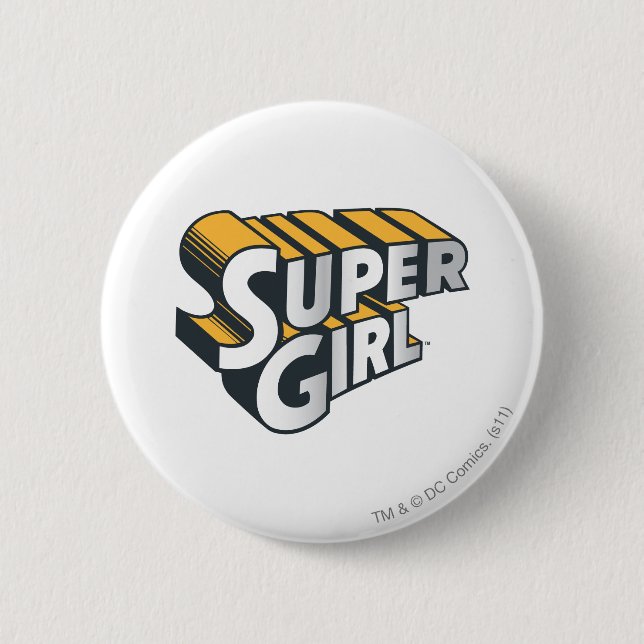 Supergirl Silver and Orange Logo 2 Inch Round Button (Front)