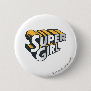 Supergirl Silver and Orange Logo 2 Inch Round Button